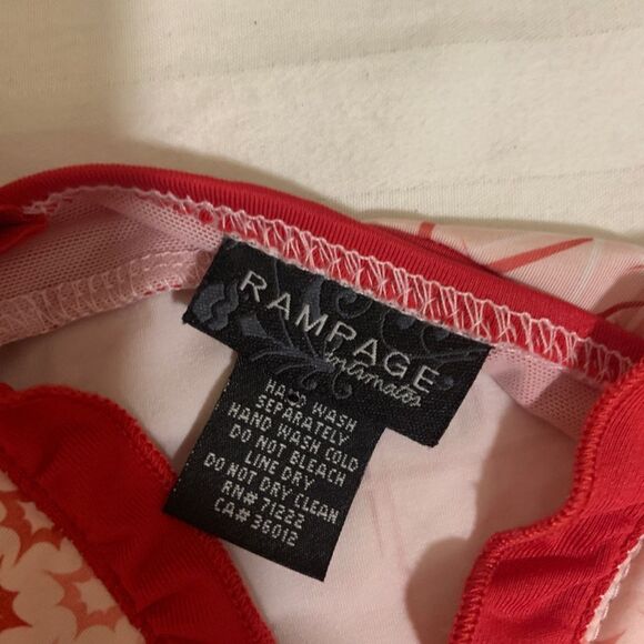 RAMPAGE ADJUSTABLE strap pink & red nightgown lingerie size X-Large - Picture 3 of 7